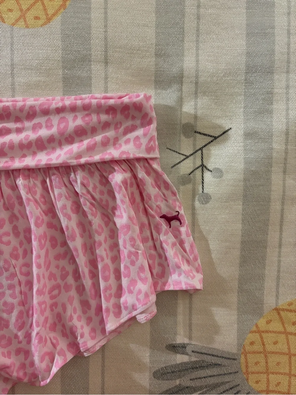 VS PINK Pink Leopard Print Pajama Shorts